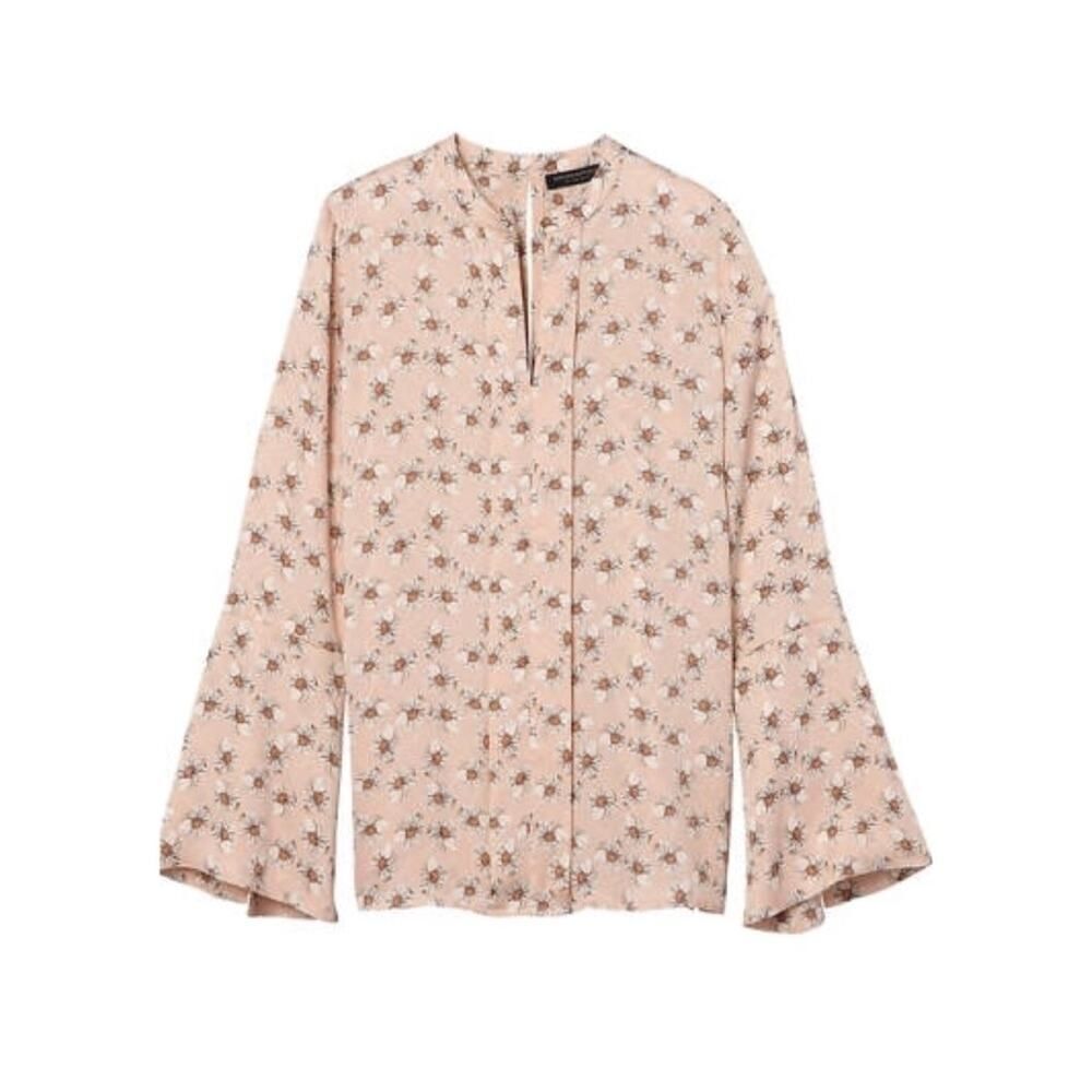 Banana Republic Floral Split Collar Top